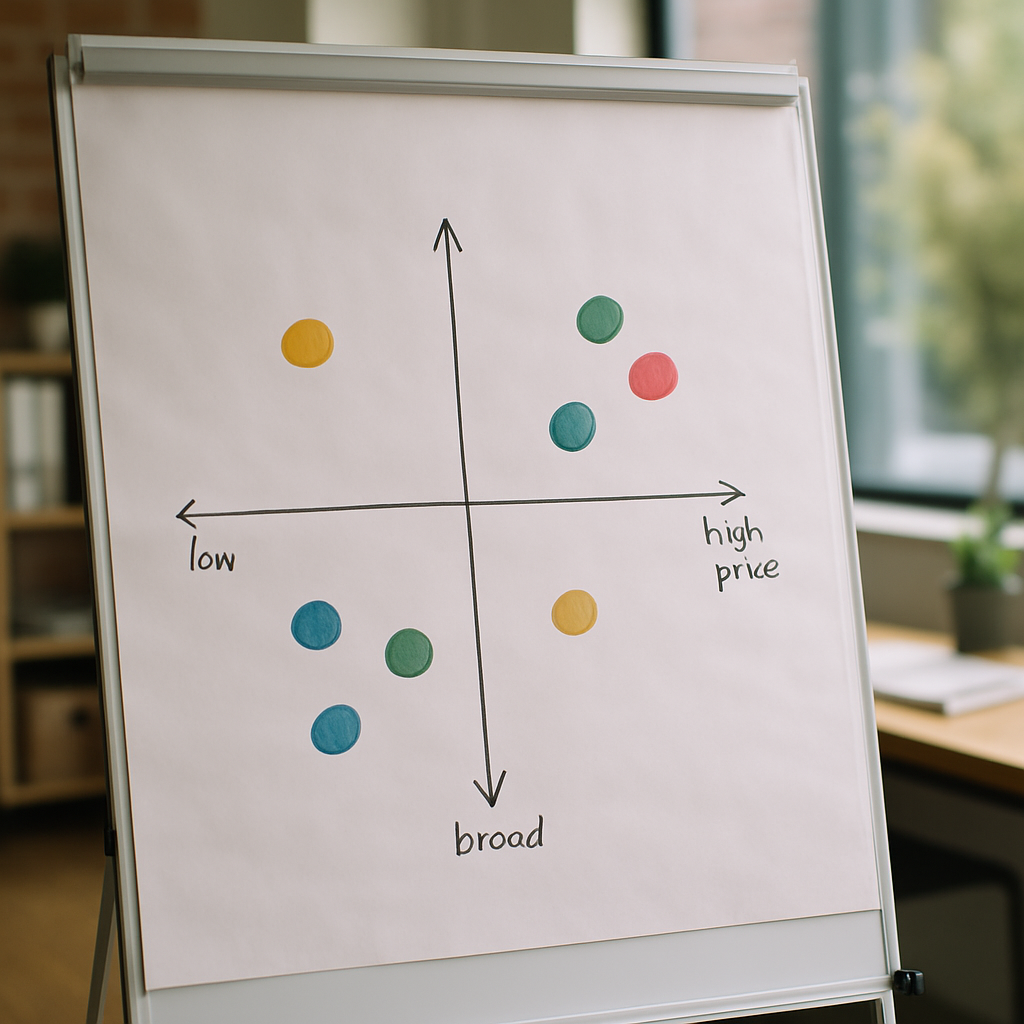 Tableau de mapping concurrentiel pour analyse de positionnement