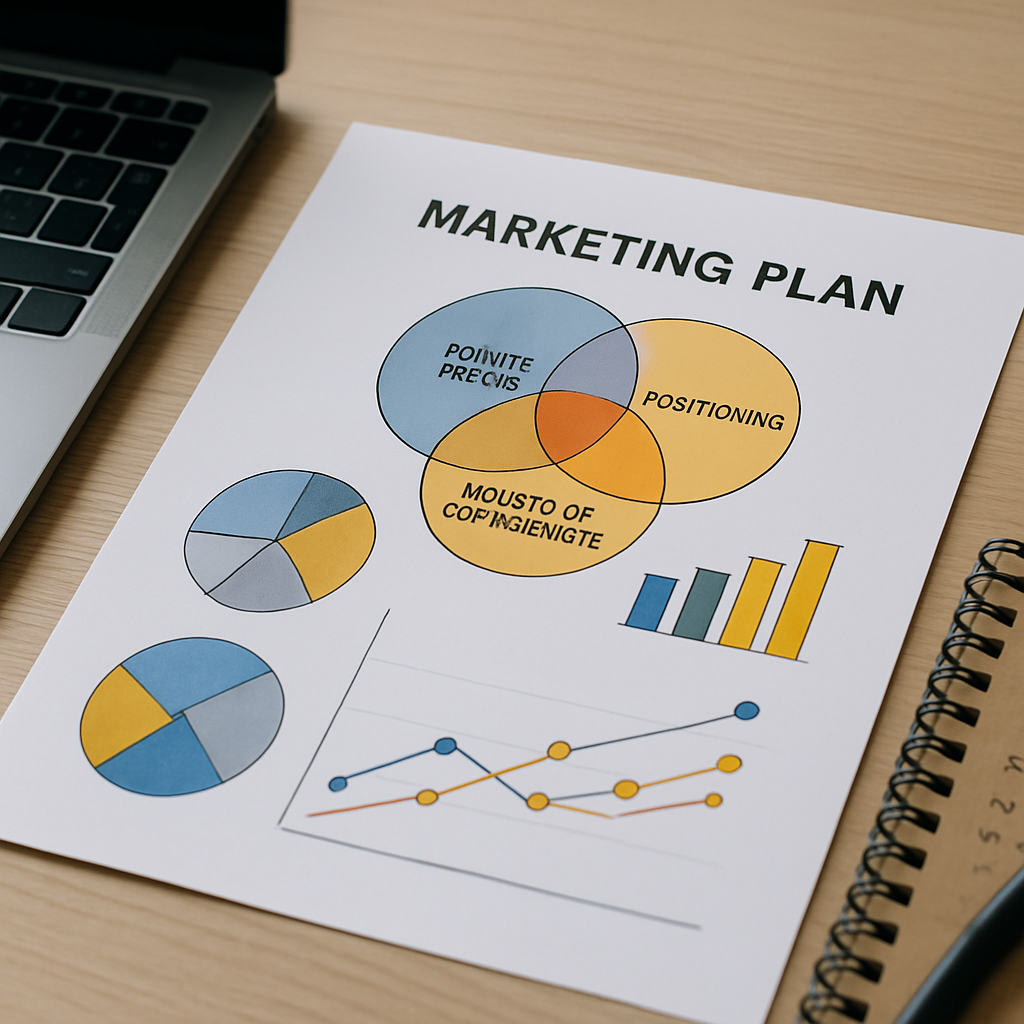 Plan marketing avec points de différenciation et positionnement