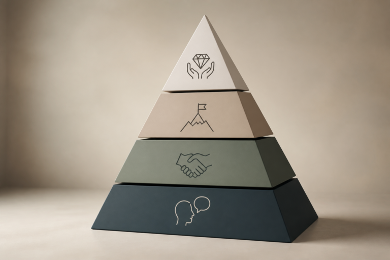 Schéma d'une plateforme de marque pyramide simple