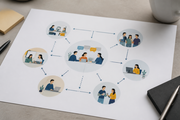 Schéma simplifié d'un plan de communication interne pour PME