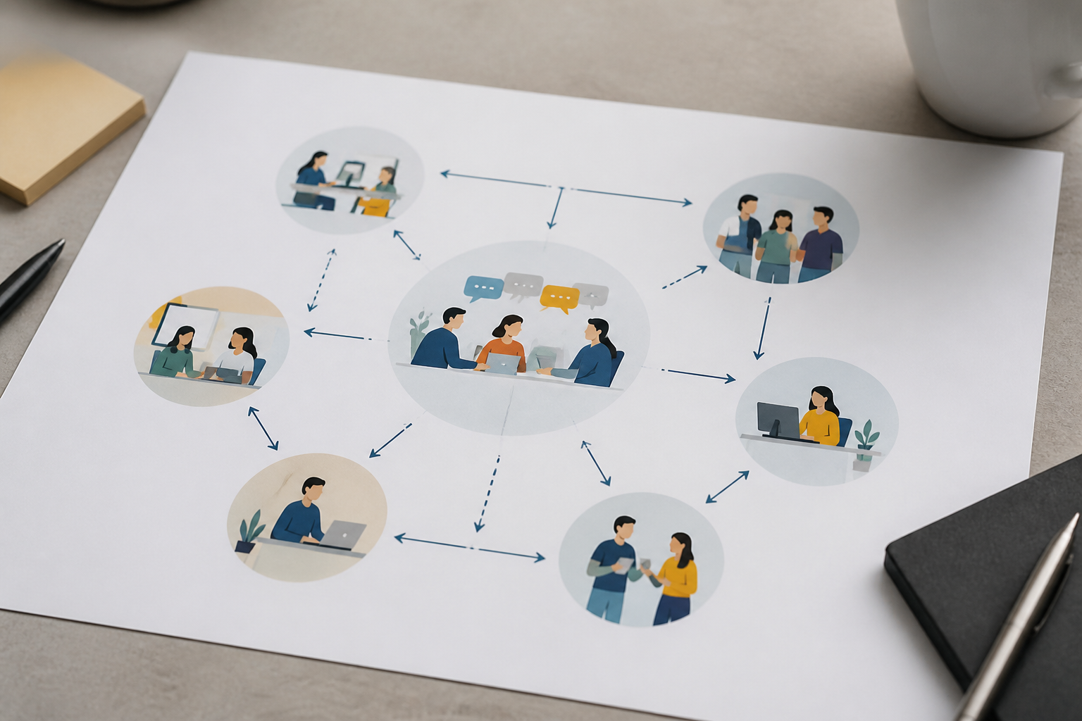 Schéma simplifié d'un plan de communication interne pour PME