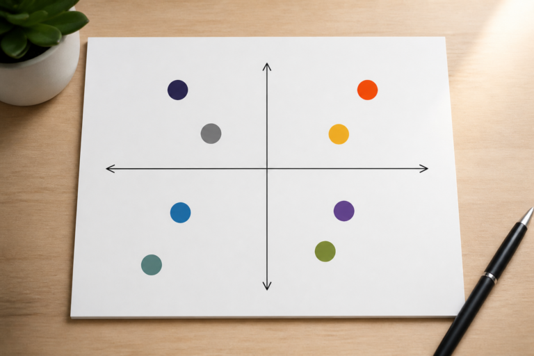 Exemple de carte perceptuelle positionnant des marques selon qualité et prix
