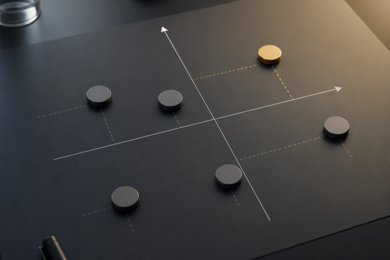 Diagramme de mapping concurrentiel pour le positionnement d'entreprise