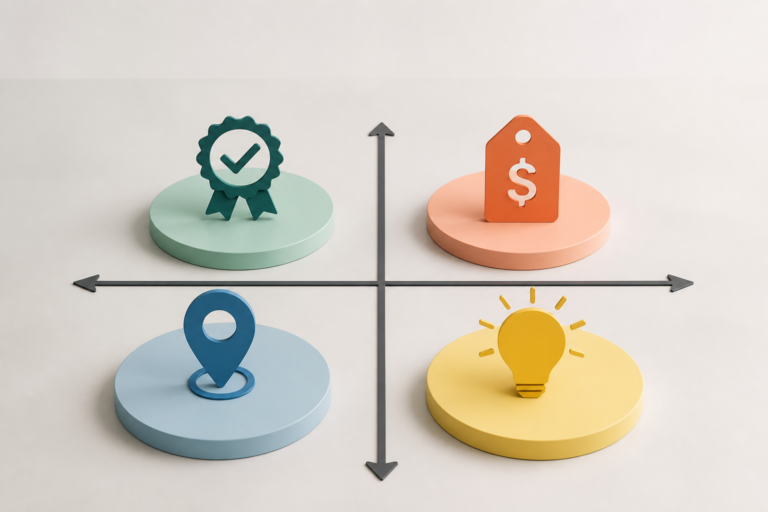 Diagramme de stratégie de positionnement marketing