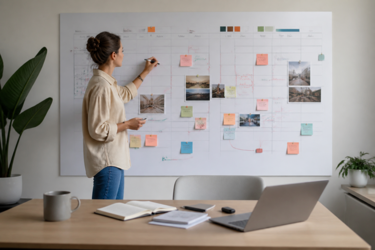 Exemple de planning de communication digital sous forme de tableau clair