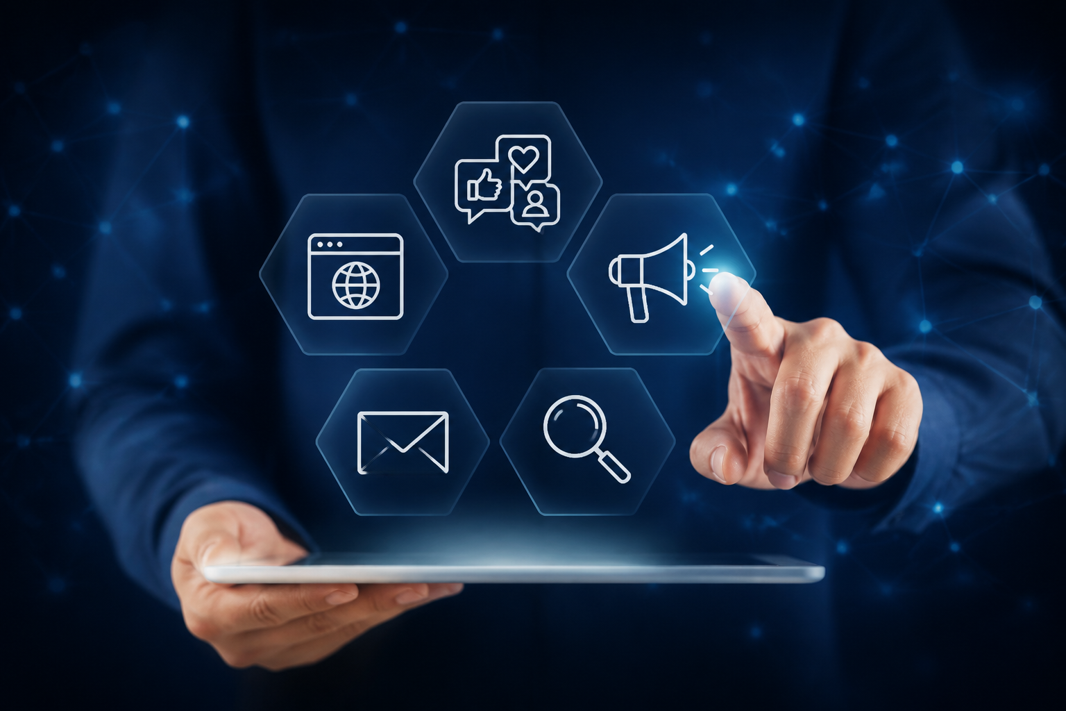 Schéma des principaux leviers du marketing digital