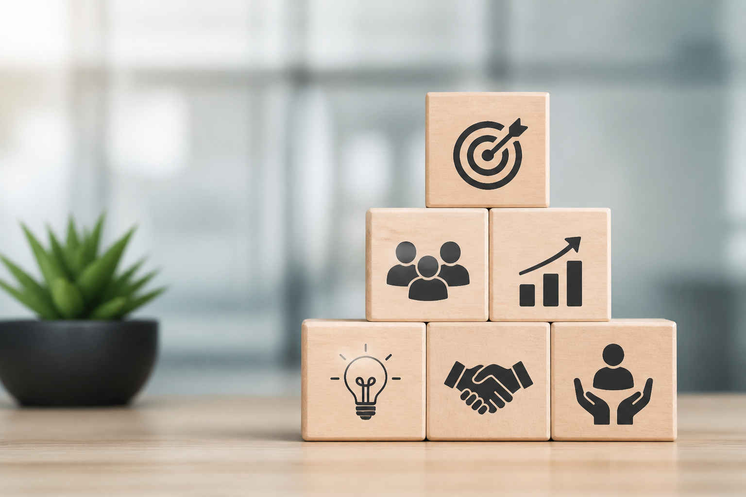 Illustration graphique des valeurs d'entreprise principales