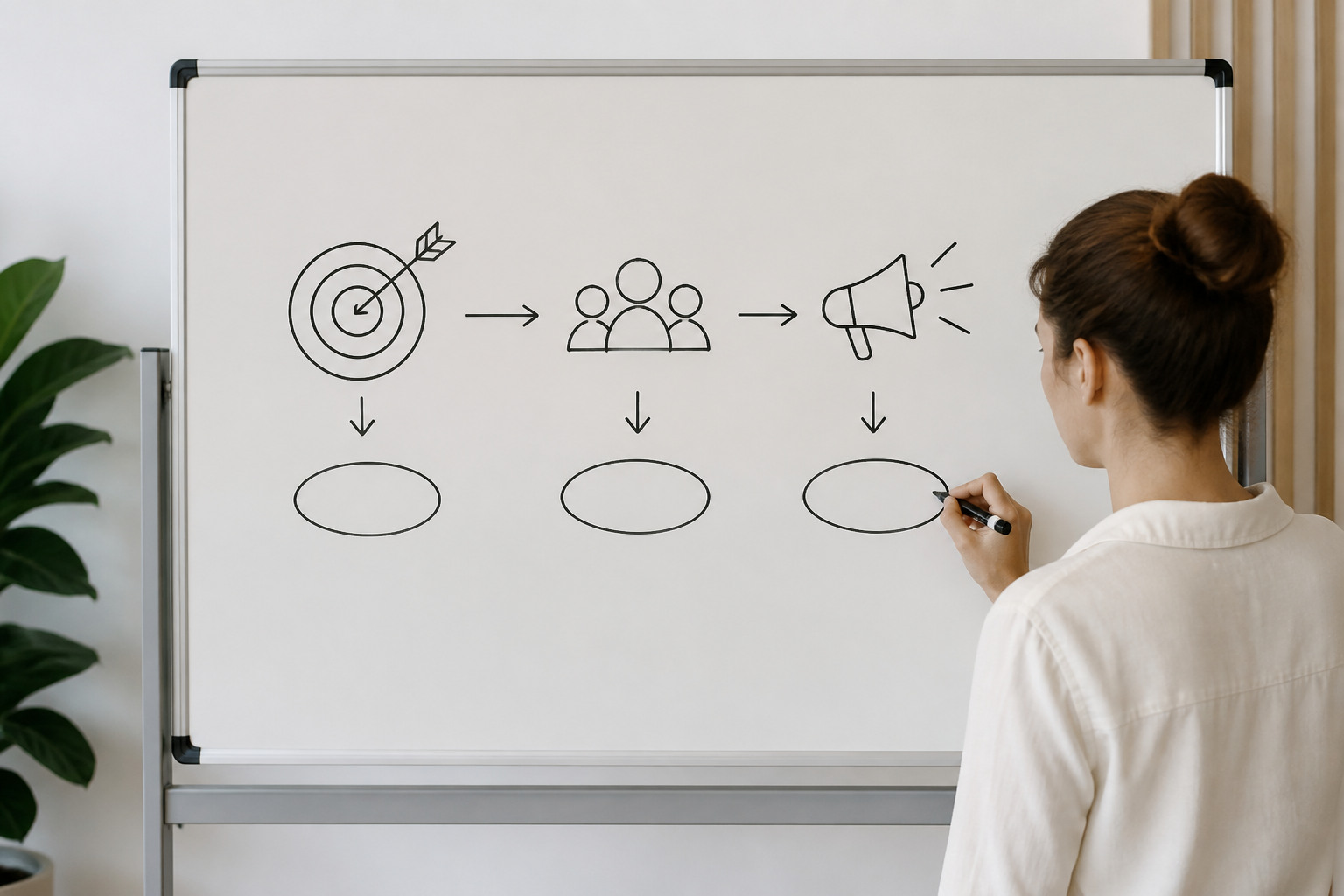 Tableau manuscrit d'un plan de communication