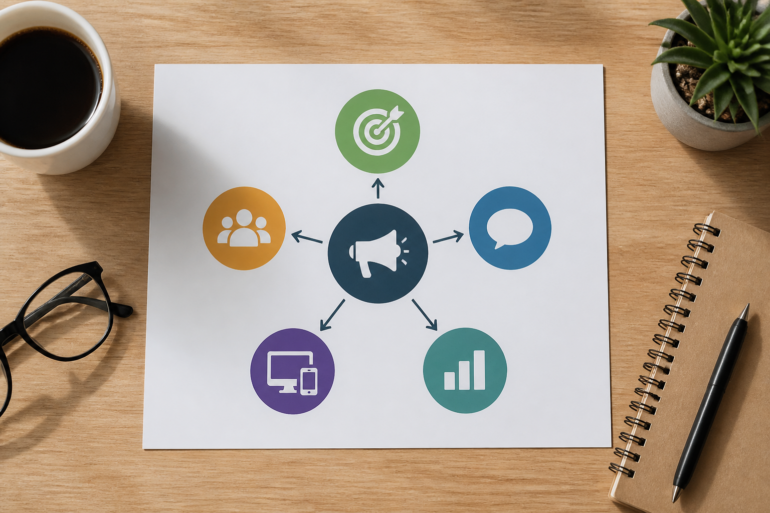 Schéma structuré d'une stratégie de communication pour TPE/PME
