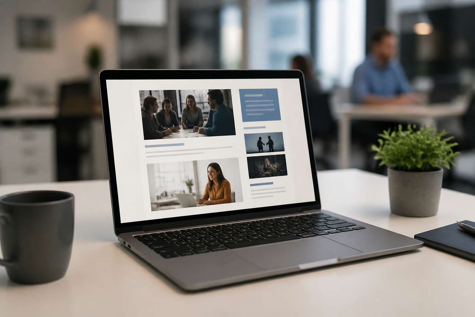Newsletter interne PME sur écran d'ordinateur