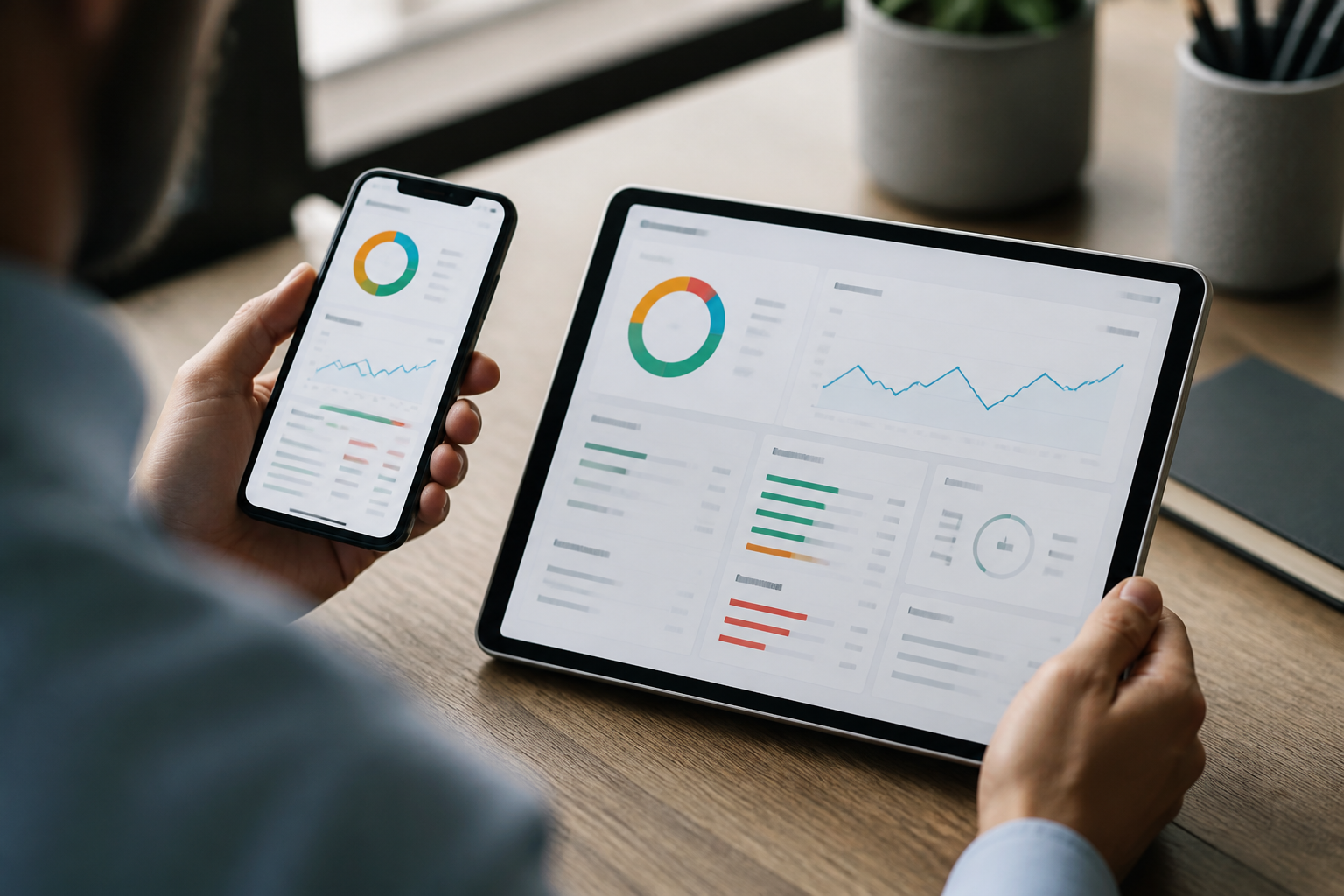Site web responsive sur smartphone et tablette montrant les résultats d'un audit SEO