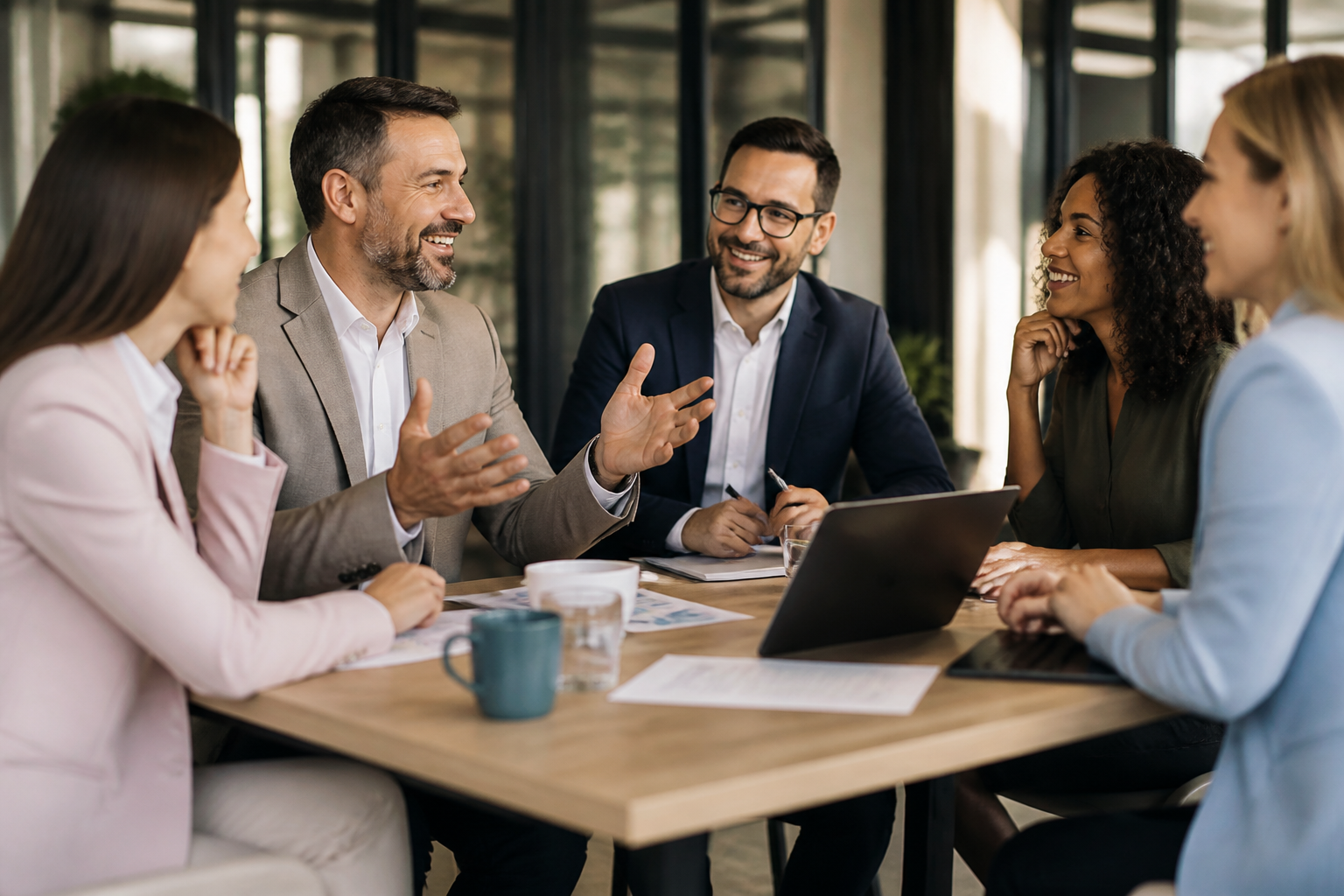 Réunion d'équipe préparant un plan de communication pour une PME