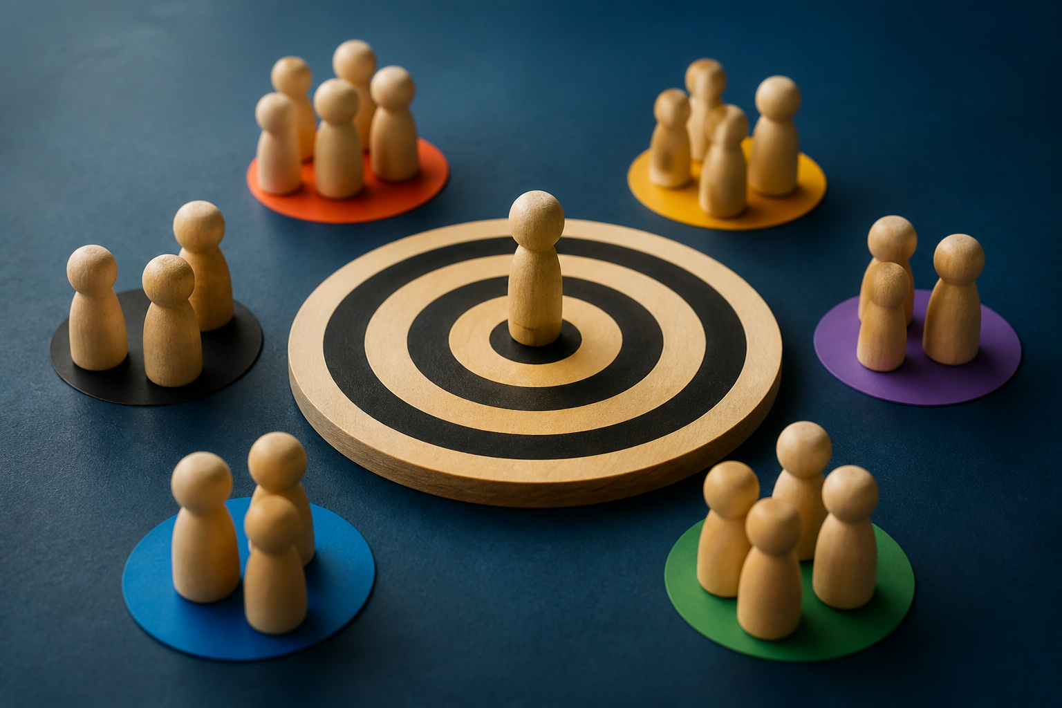 Illustration de segmentation et ciblage client pour le positionnement d'entreprise