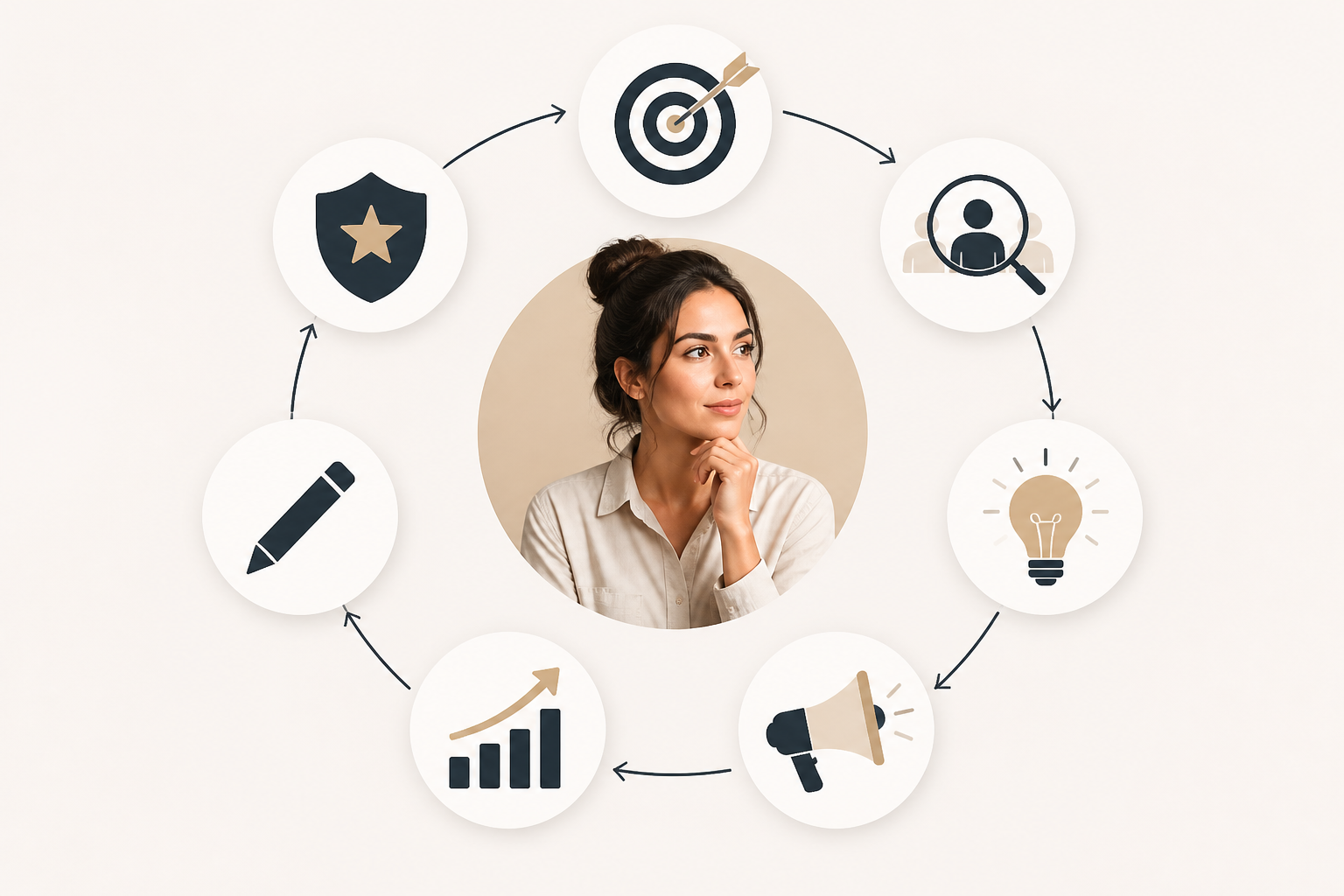 Schéma des étapes clés du personal branding en marketing digital