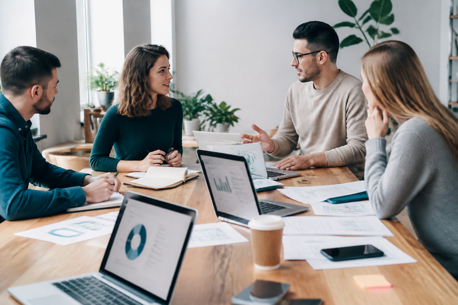 Réunion d’équipe TPE/PME sur la stratégie marketing digital