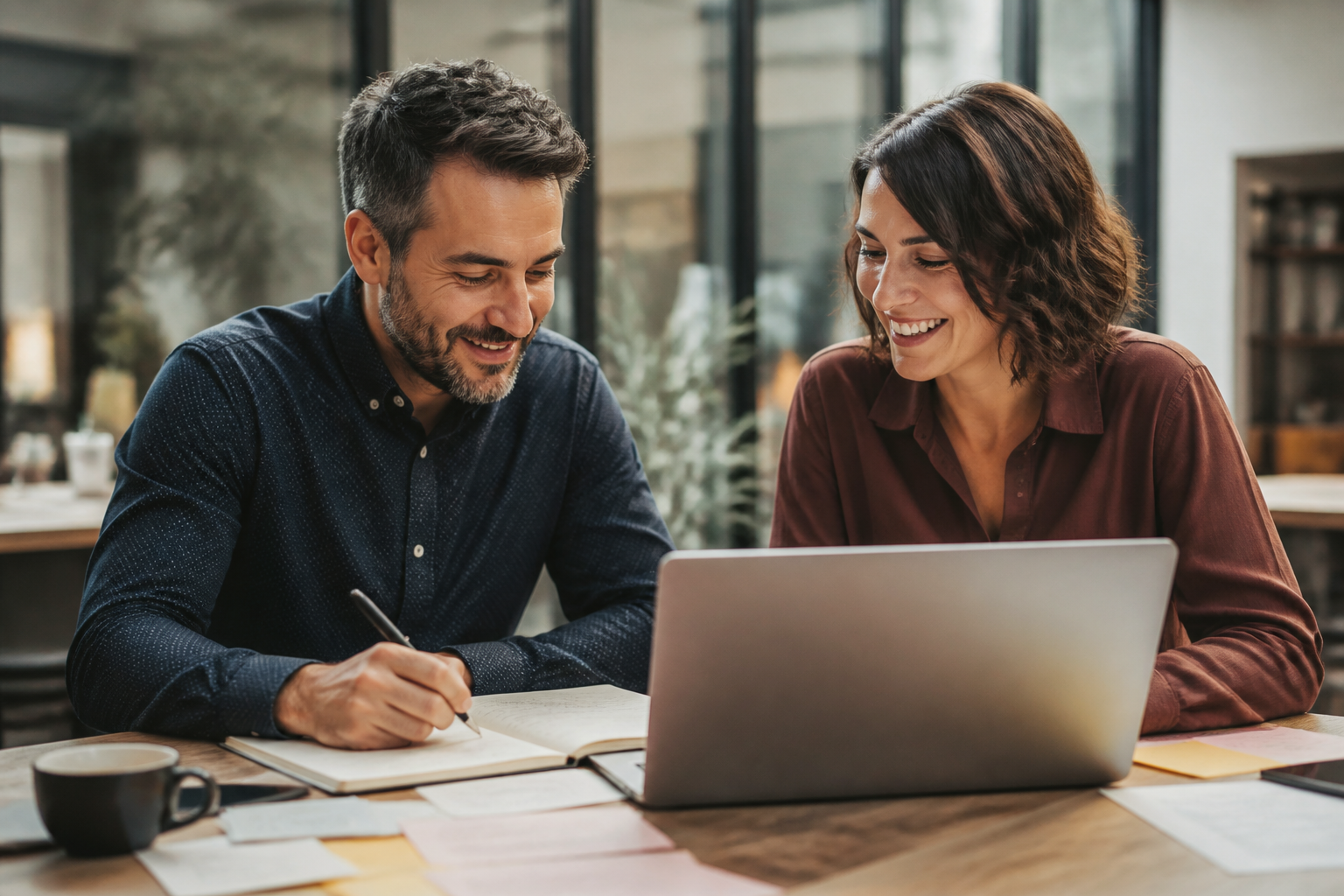 Dirigeants de TPE/PME travaillant sur une stratégie de communication