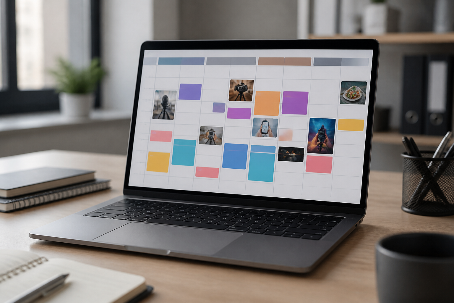 Calendrier éditorial digital pour planification stratégie de communication