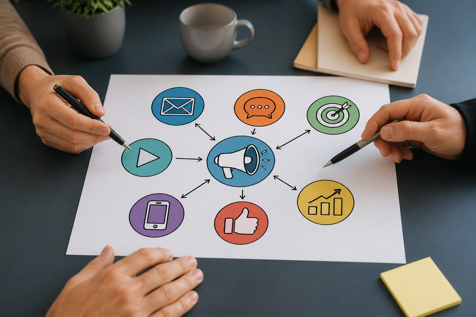 Schéma simplifié d'un plan de communication digital