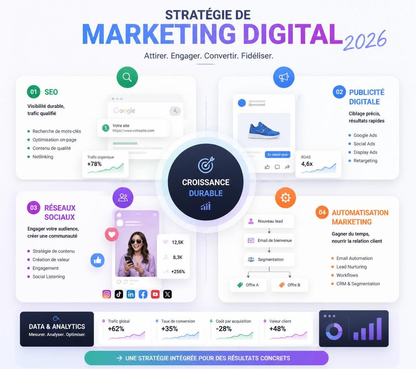 découvrez ce qu'est le marketing digital et pourquoi il devient essentiel en 2026 pour développer votre présence en ligne, attirer des clients et stimuler votre croissance.