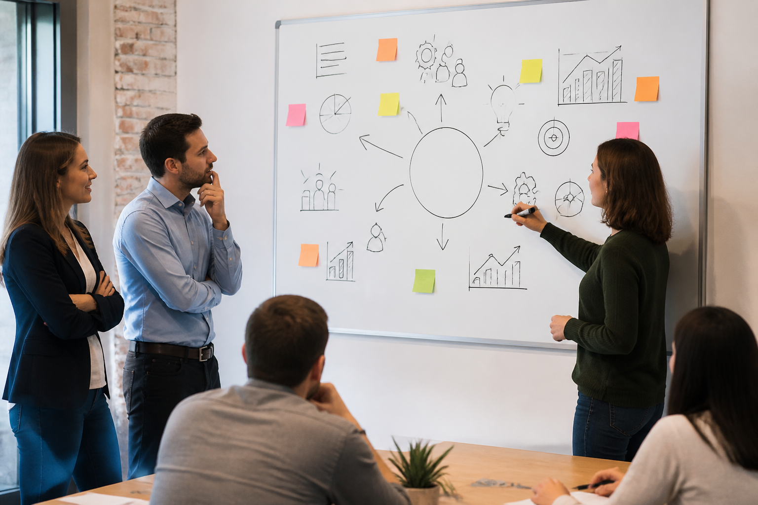 Tableau blanc illustrant une stratégie marketing pour PME
